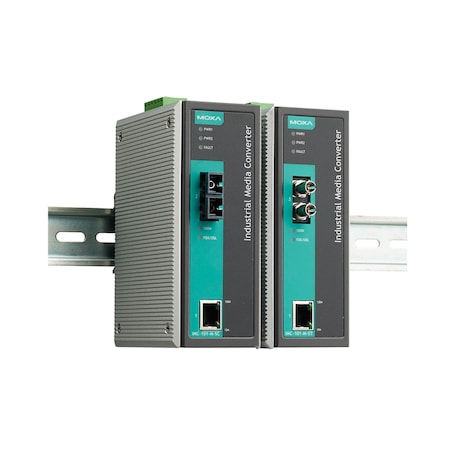 Moxa Indust. Media Converter, Multi Mode, St, 0 To 60 DegreeC, Iecex IMC-101-M-ST-IEX